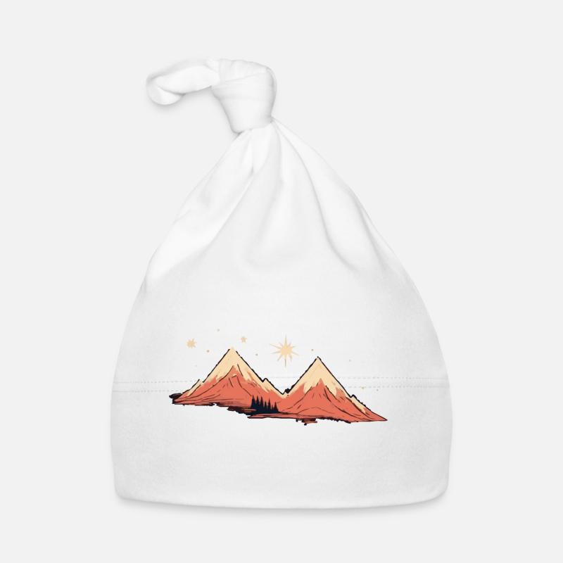 Mountains with starry sky mountain tour Organic Baby Cap