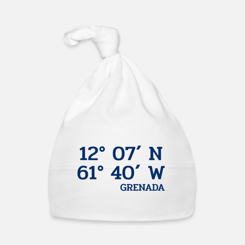 Coordonnées Grenade - Coordonnées - Caraïbes - Bonnet bio Bébé - blanc