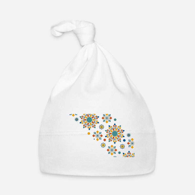 Zellige marocain - Bonnet bio Bébé - blanc