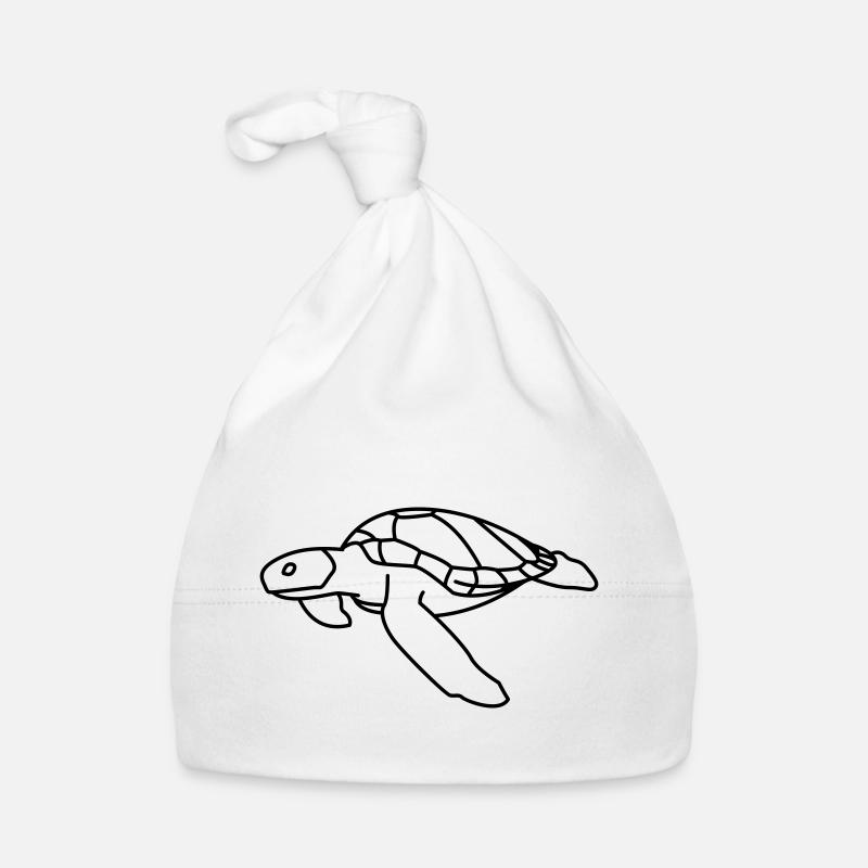Tortue de mer - Bonnet bio Bébé - blanc