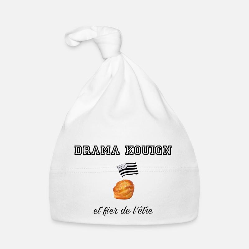 Fier d être un drama kouign Blk - Bonnet bio Bébé - blanc