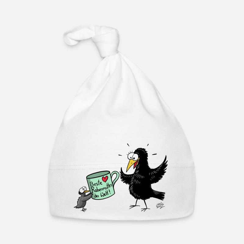 Rabenmutter Muttertag - Baby Bio-Mütze - Weiß