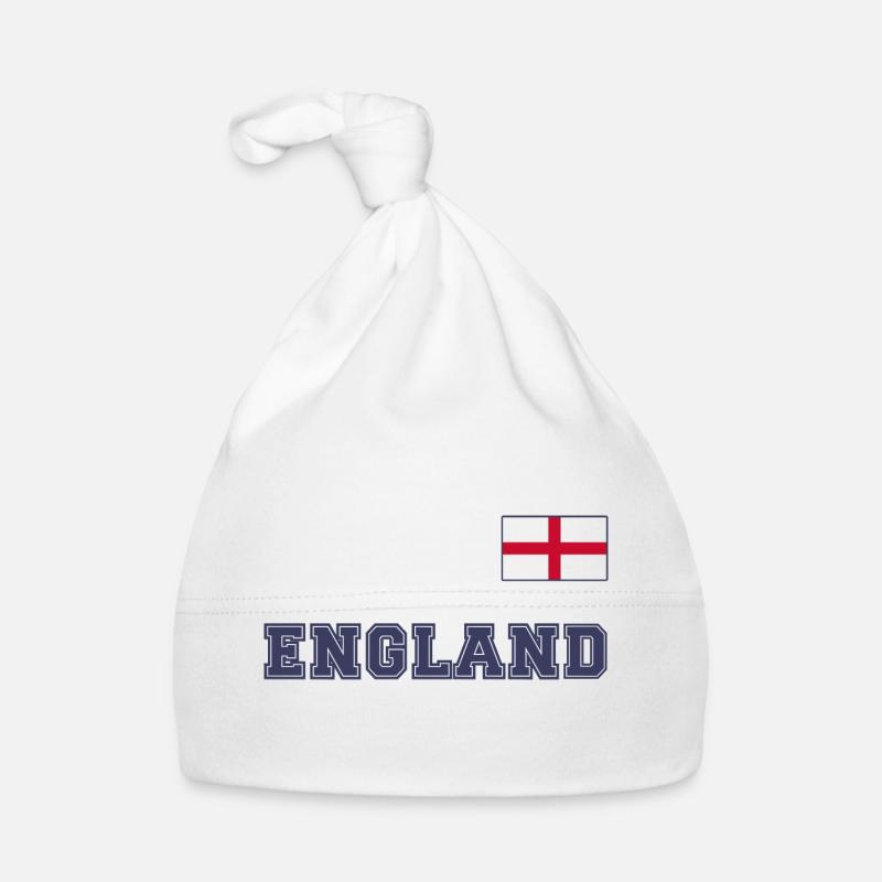 Look maillot ANGLETERRE avec drapeau drapeau sur la poitrine Bonnet bio Bébé