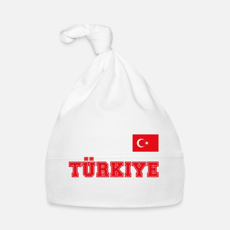 Look maillot de la Turquie – TÜRKIYE - Commode drapeau drapeau - Bonnet bio Bébé - blanc
