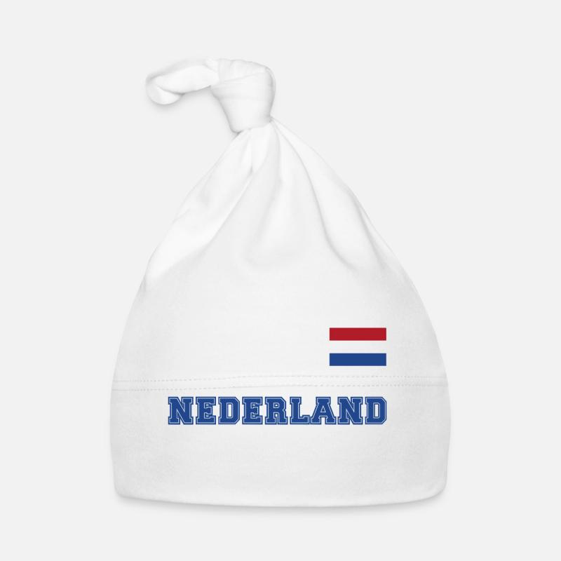 Look maillot des Pays-Bas - Pays-Bas - NEDERLAND - Bonnet bio Bébé - blanc