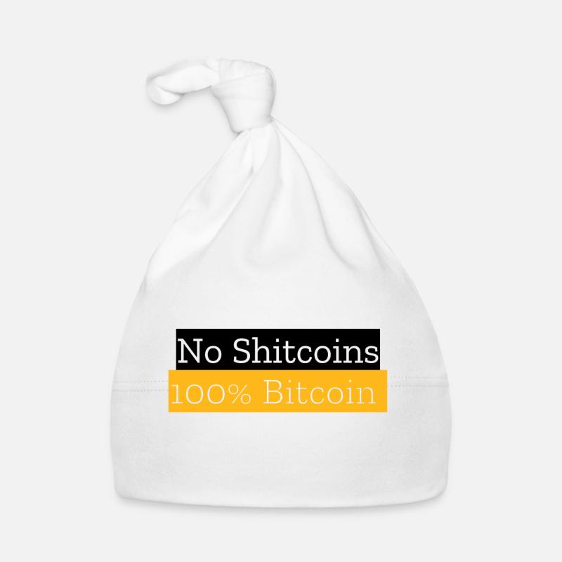 Pas de Shitcoins 100% Bitcoin - Bonnet bio Bébé - blanc