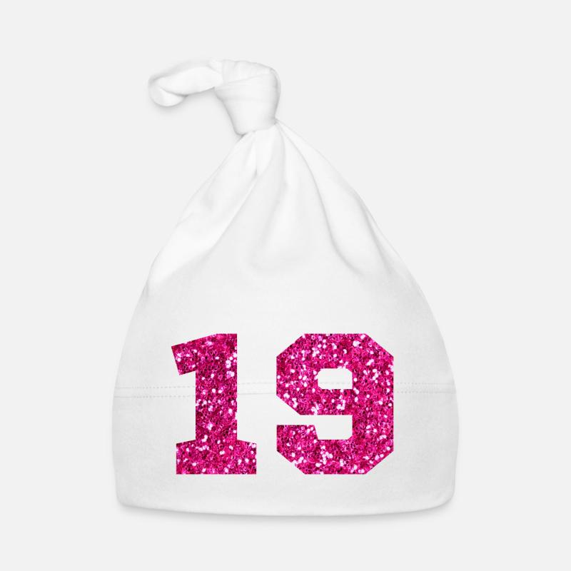 Nummer 19 Pink Glitter - 19. Geburtstag Baby Bio-Mütze