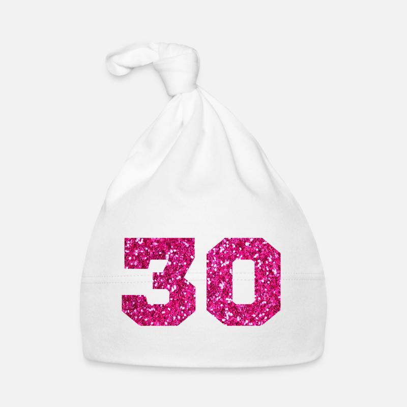 Nummer 30 Pink Glitter - 30-jähriges Jubiläum Baby Bio-Mütze