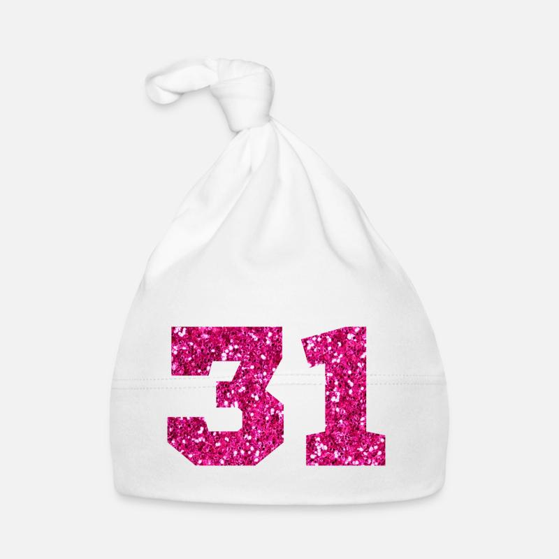 Nummer 31 Pink Glitter - 31. Geburtstag Baby Bio-Mütze