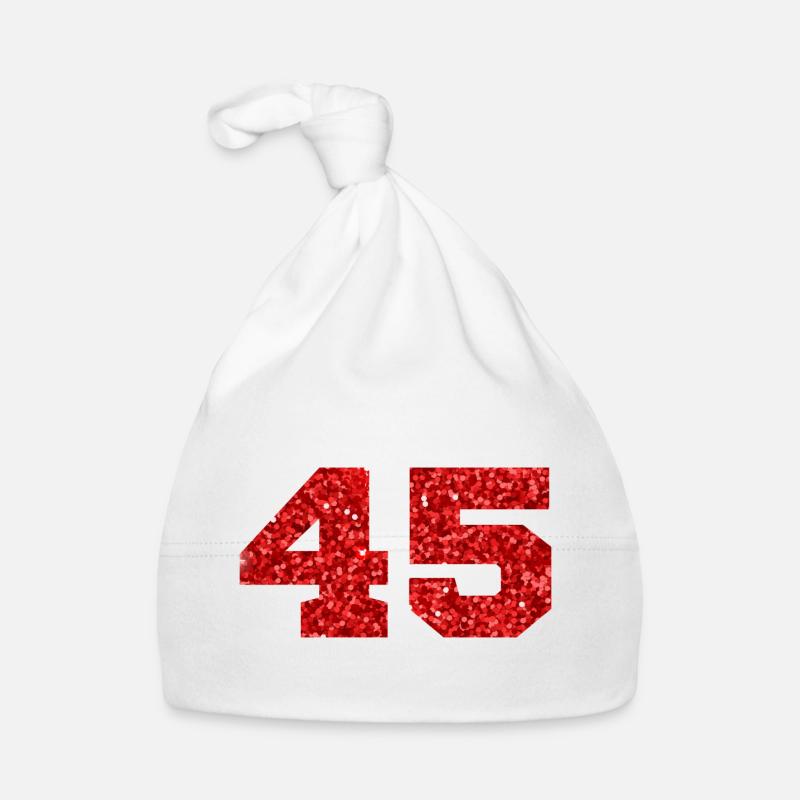 Nummer 45 Roter Glitzer - 45-jähriges Jubiläum Baby Bio-Mütze