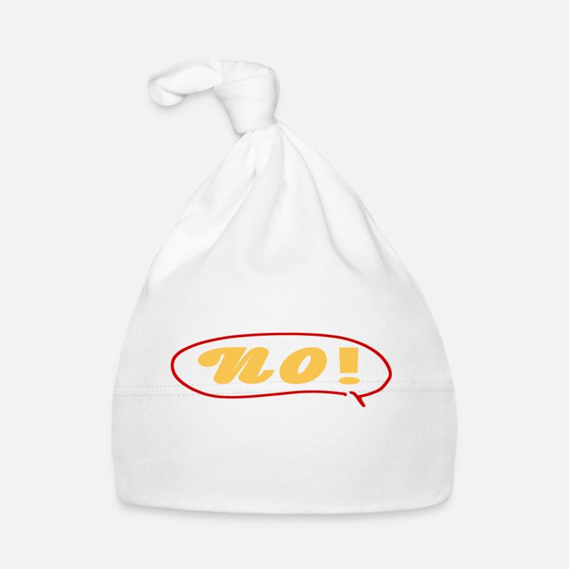 No with speech bubble Organic Baby Cap