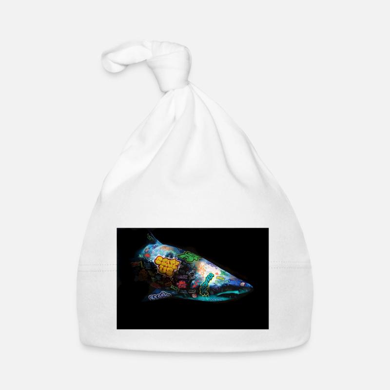 Graffiti Requin von Blach® Baby Bio-Mütze