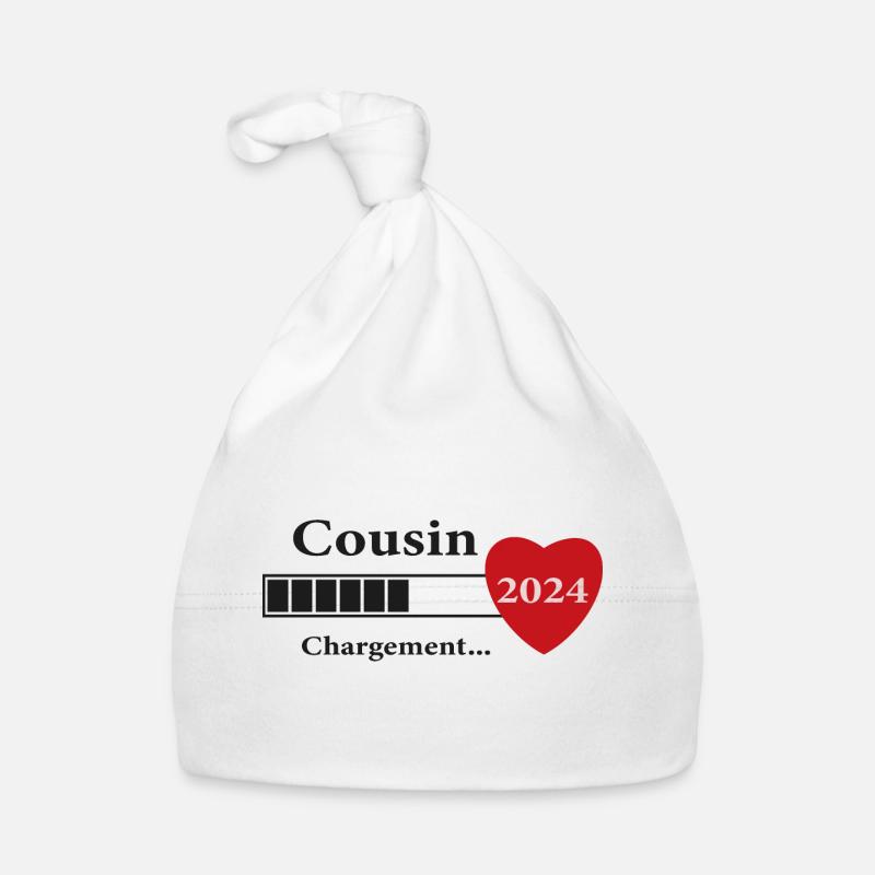 Cousin - Future Cousin Loading - Organic Baby Cap - white