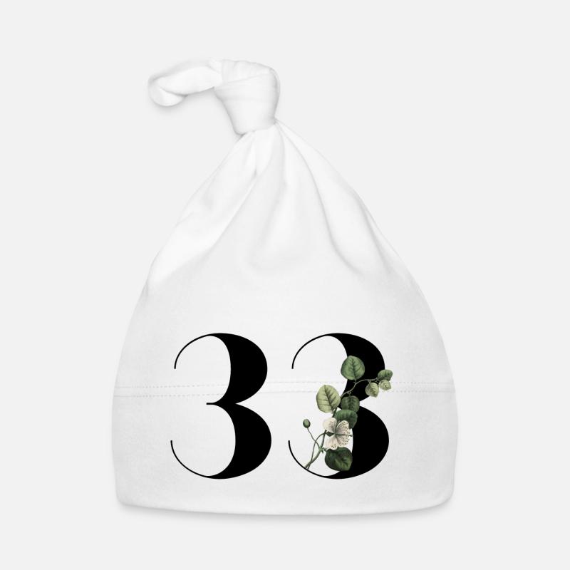 Nummer 33 Blumengrün - 33. Blumengeburtstag Baby Bio-Mütze