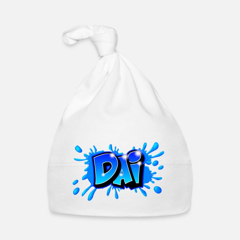 Graffiti name DAI "DAI" imprimable sur tout Bonnet bio Bébé