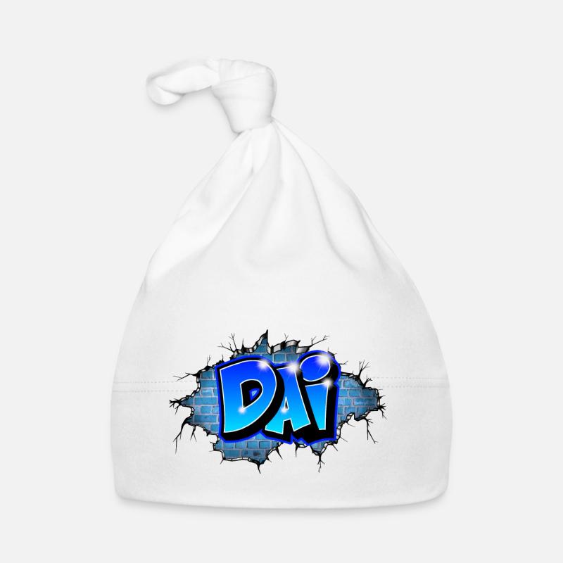 Graffiti DAI Blue Brick Cracks Organic Baby Cap