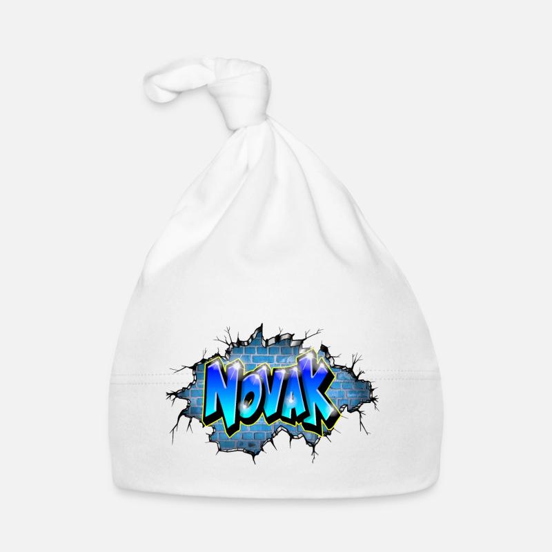 Graffiti NOVAK Risse Geburtstagsgeschenk Kind Baby Bio-Mütze