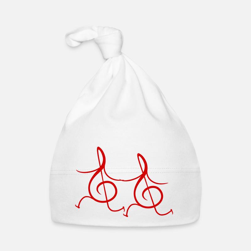 2 Music clef note hands holding love Organic Baby Cap