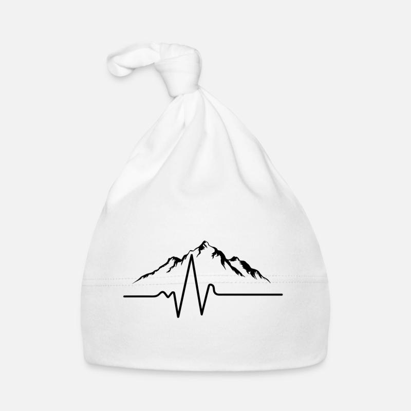 Mountains heartbeat Organic Baby Cap