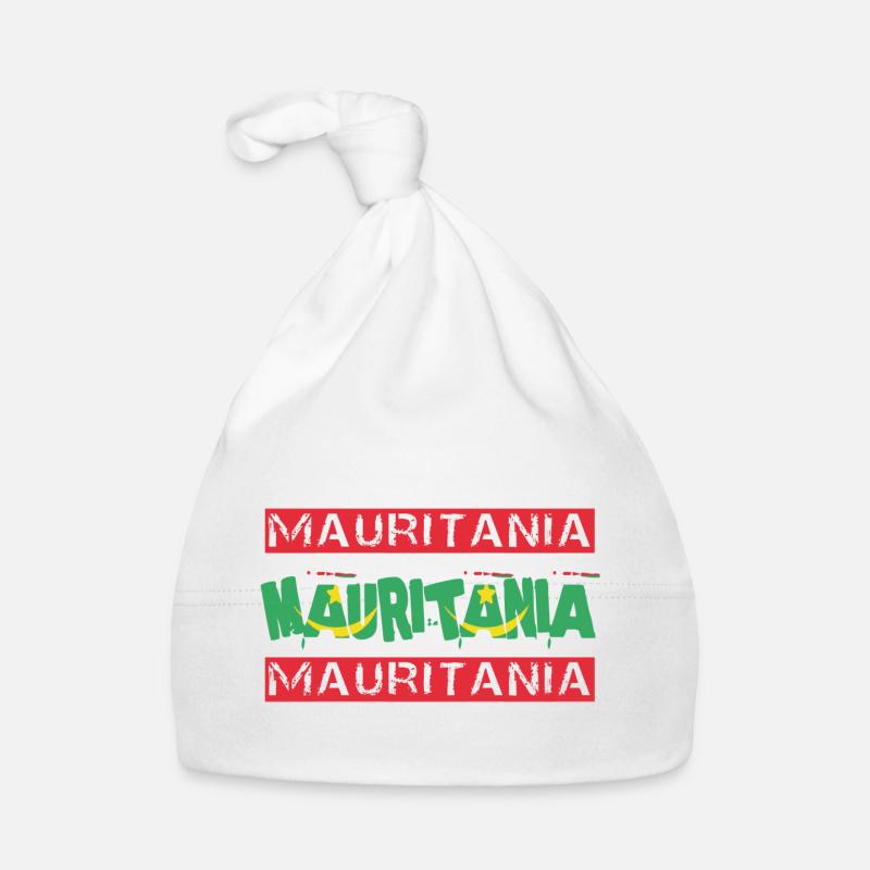 Mauritania Text Flag Organic Baby Cap