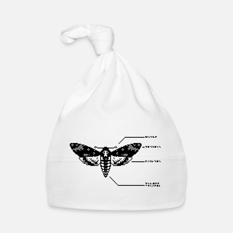 1bit Pixel Crâne Hawkmoth Bonnet bio Bébé