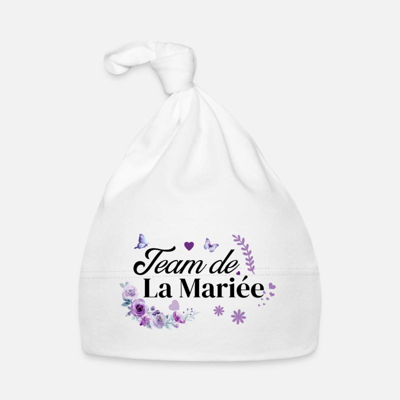 Lila Blumen Braut Team Baby Bio-Mütze