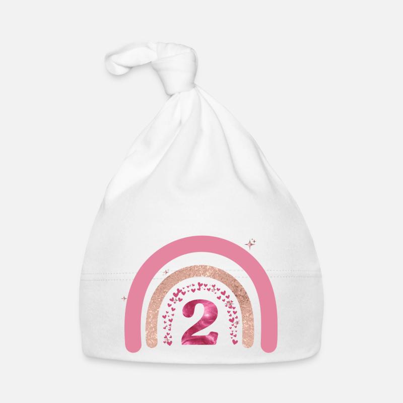 2e anniversaire rainbow rose Bonnet bio Bébé