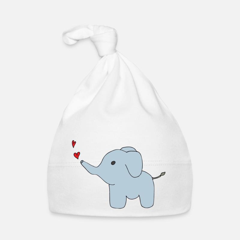 elefant sprüht herzen - Baby Bio-Mütze - Weiß