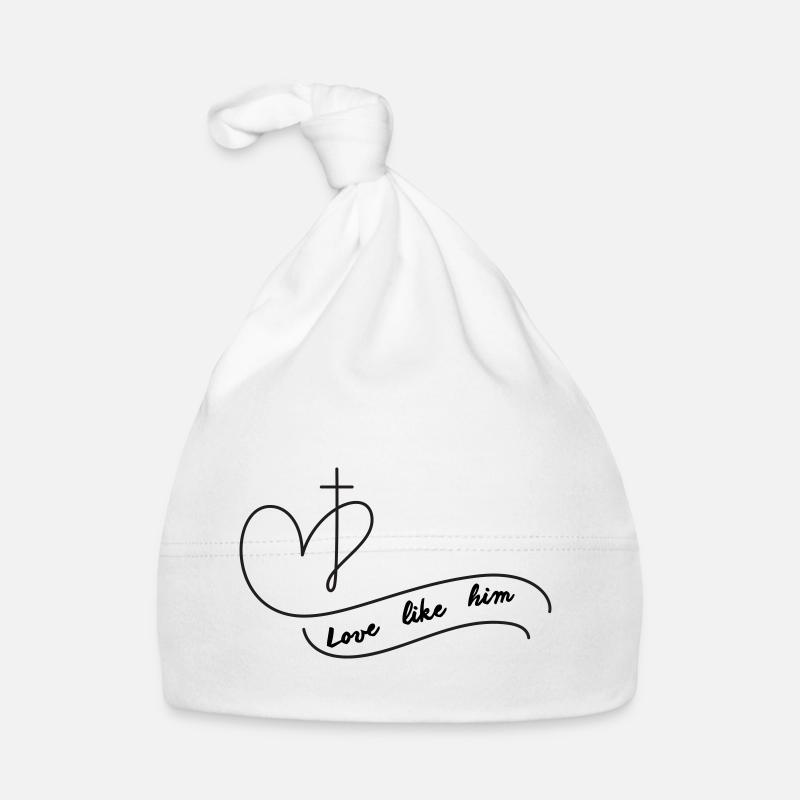 Love like him - Bonnet bio Bébé - blanc
