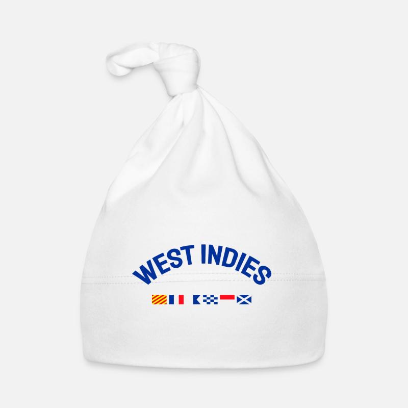 Drapeaux des Antilles - Karibik - Caraïbes - Flaggen - Bonnet bio Bébé - blanc