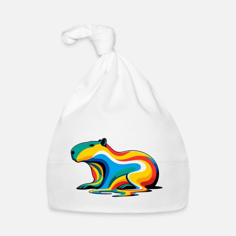 Schmelzendes Regenbogen-Capybara Baby Bio-Mütze
