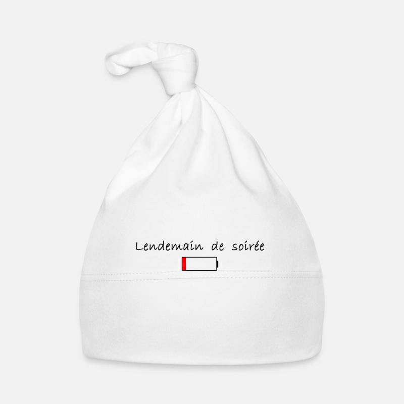 lendemain de soirée noir - Bonnet bio Bébé - blanc