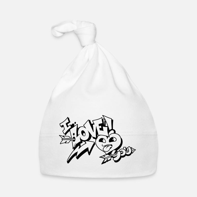 Ich liebe dich / Graffiti / Valentinstag Baby Bio-Mütze