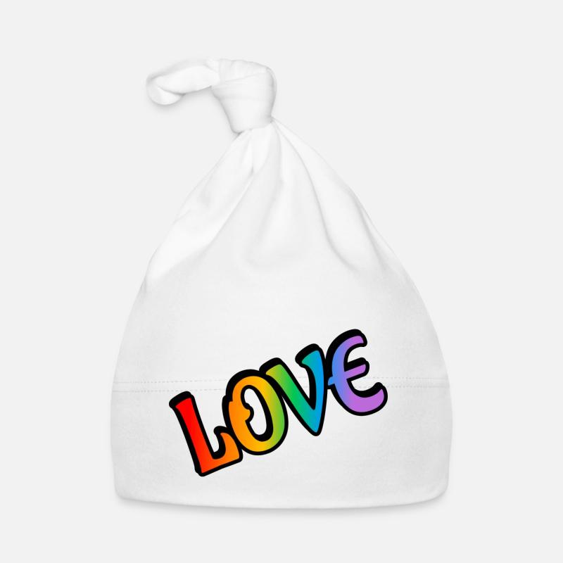 Retro Regenbogen Liebe Baby Bio-Mütze