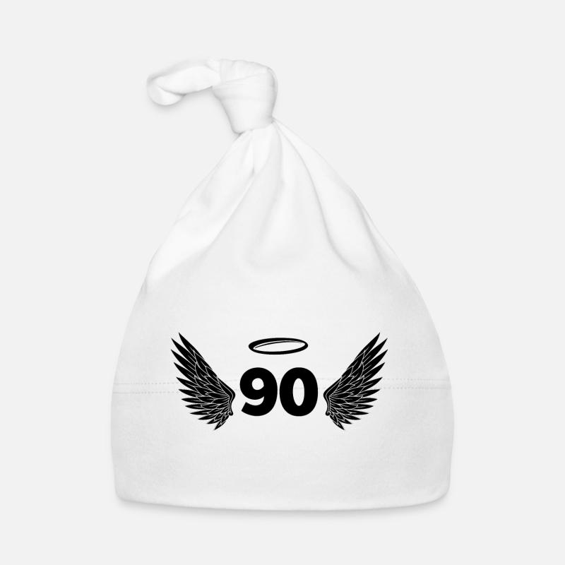 Numéro 90 ange - 90e anniversaire ailes - Bonnet bio Bébé - blanc