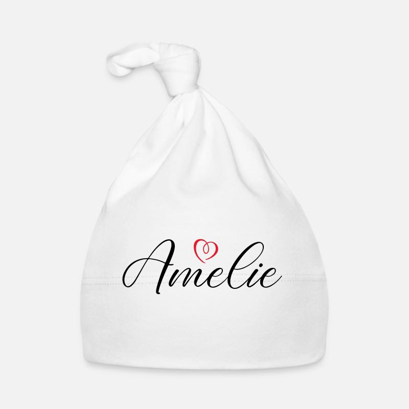 Amélie Nom Coeur Bonnet bio Bébé