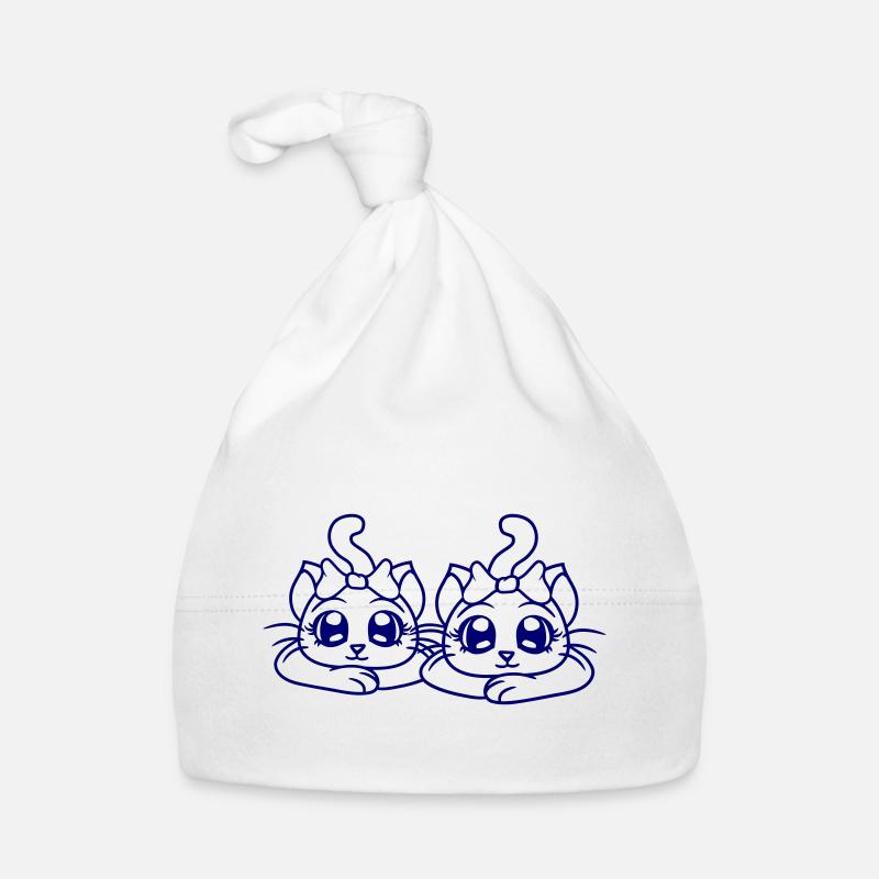 2 mignonnes filles chats jolie arc copines Bonnet bio Bébé