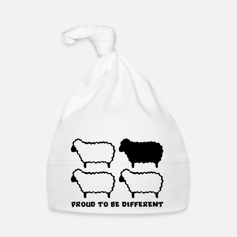 MOUTONS DIFFÉRENTS - 1C - Bonnet bio Bébé - blanc