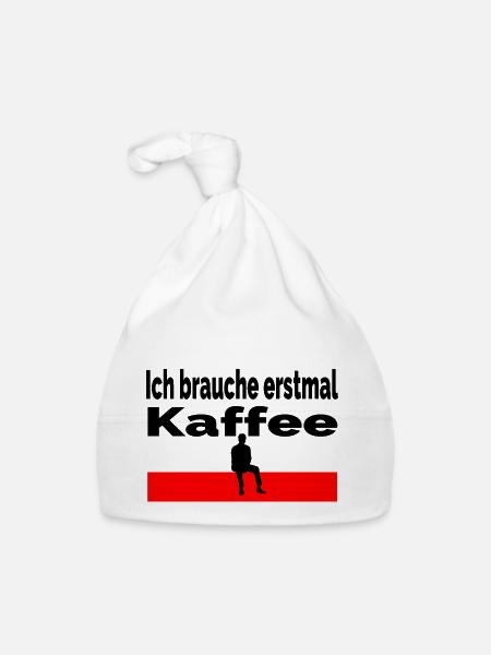 Kaffee - Baby Bio-Mütze - Weiß - Vorne