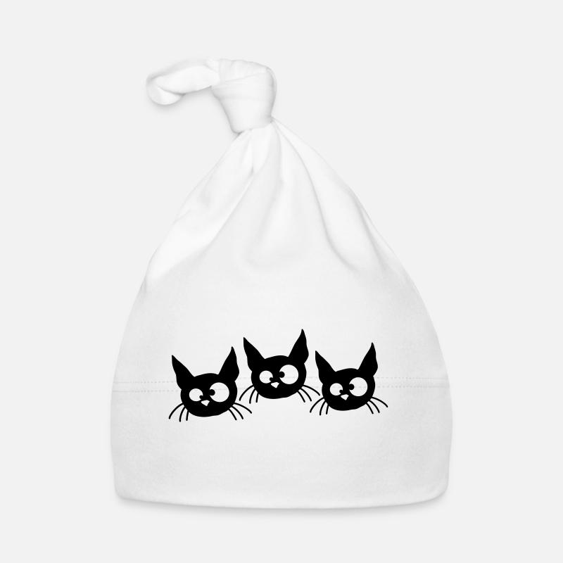 Three Cats Squint Funny 3 Crazy Grimaces Organic Baby Cap