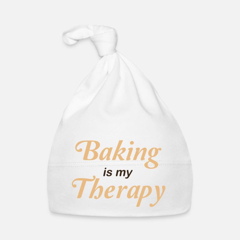 Baking is my therapy Logo Baby Bio-Mütze