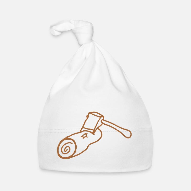 Axt Baum Fällen Holzfäller Wald Stumpf Holz Hacken Baby Bio-Mütze