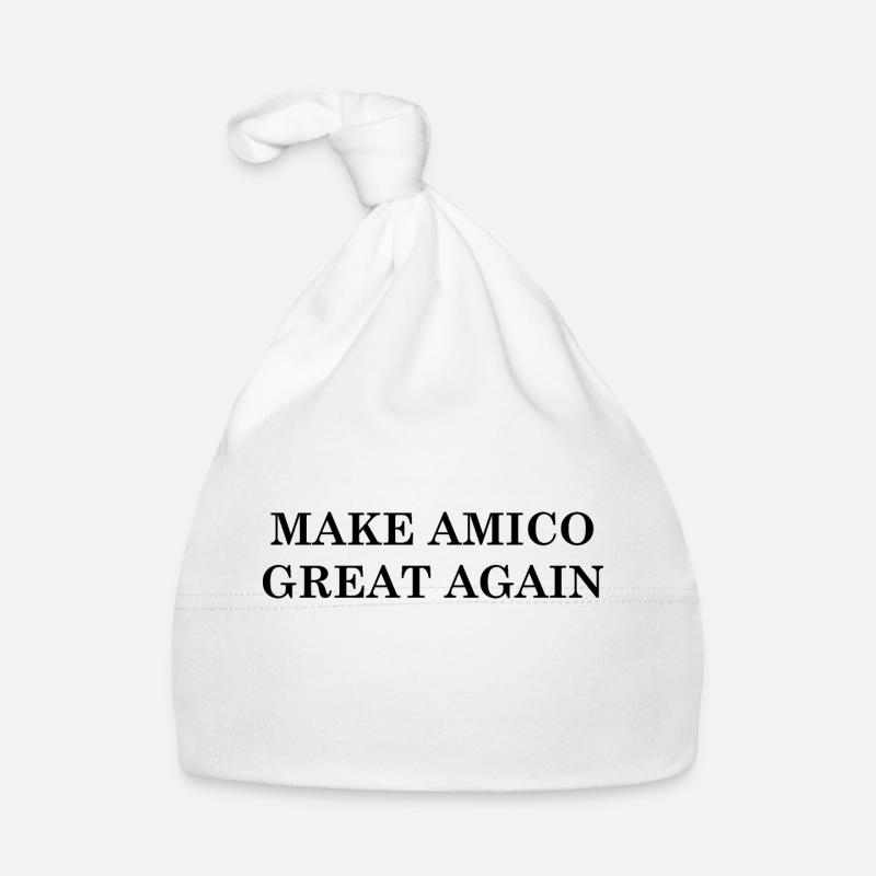 Make Amico Great Again! Black Text Organic Baby Cap