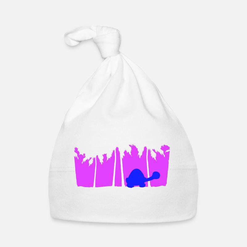 Cute Turtle Walking Palm Trees Silhouette Vacation Organic Baby Cap