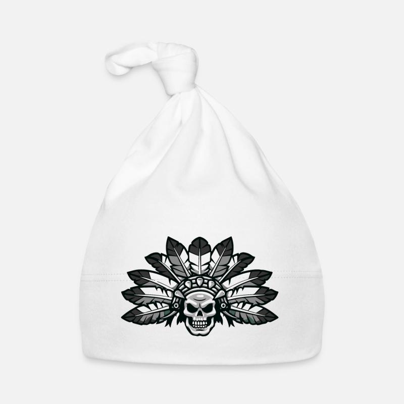 Crâne Aztèque Indien Bonnet bio Bébé