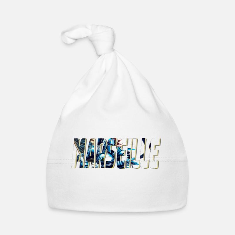 Marseille stylized comic book design - Organic Baby Cap - white