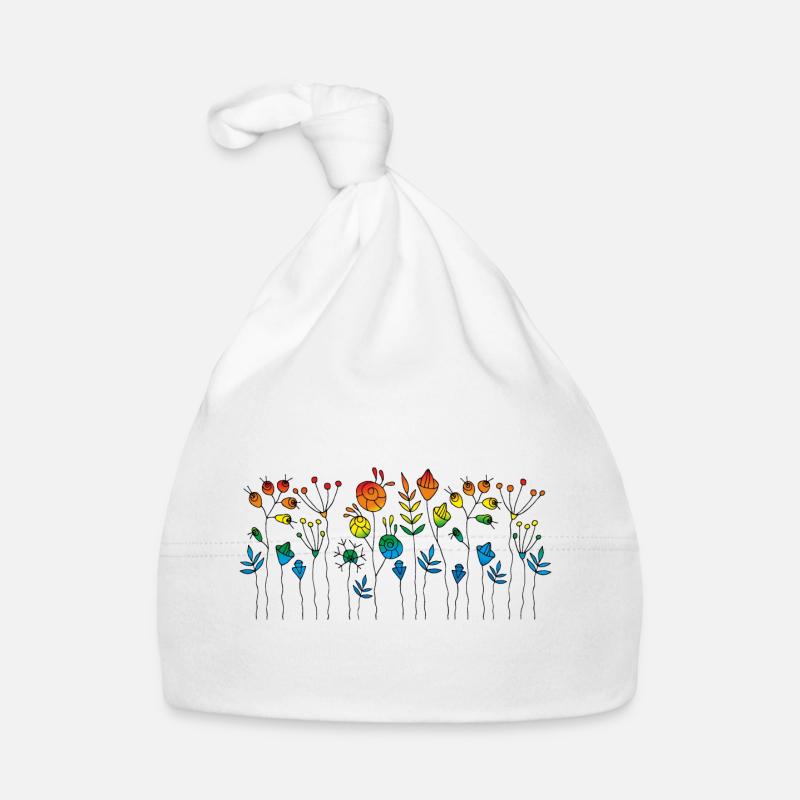 Fleur - Bonnet bio Bébé - blanc