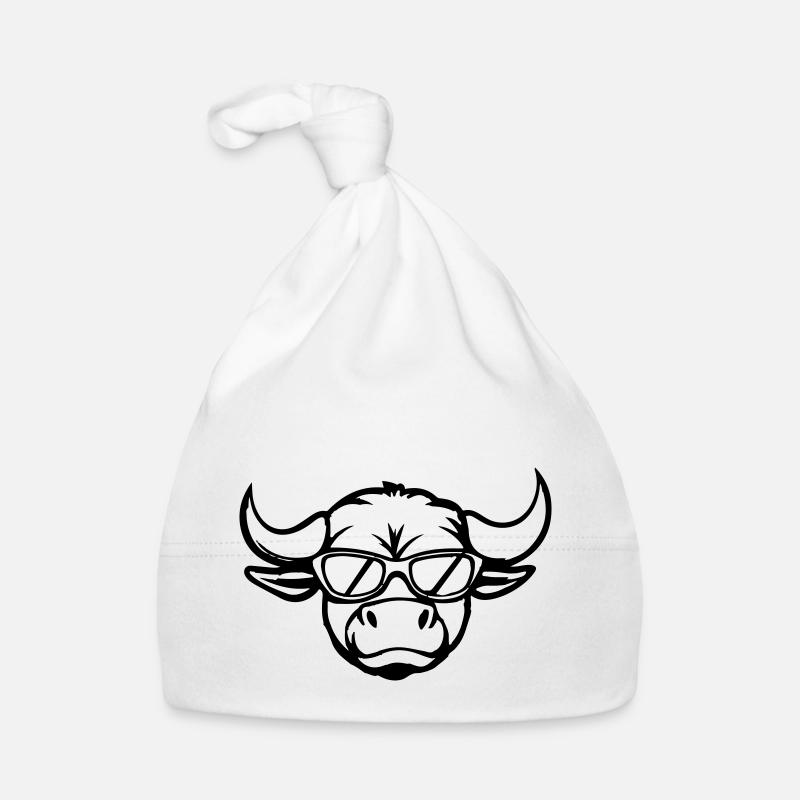 Visage de bande dessinée Taureau Bonnet bio Bébé