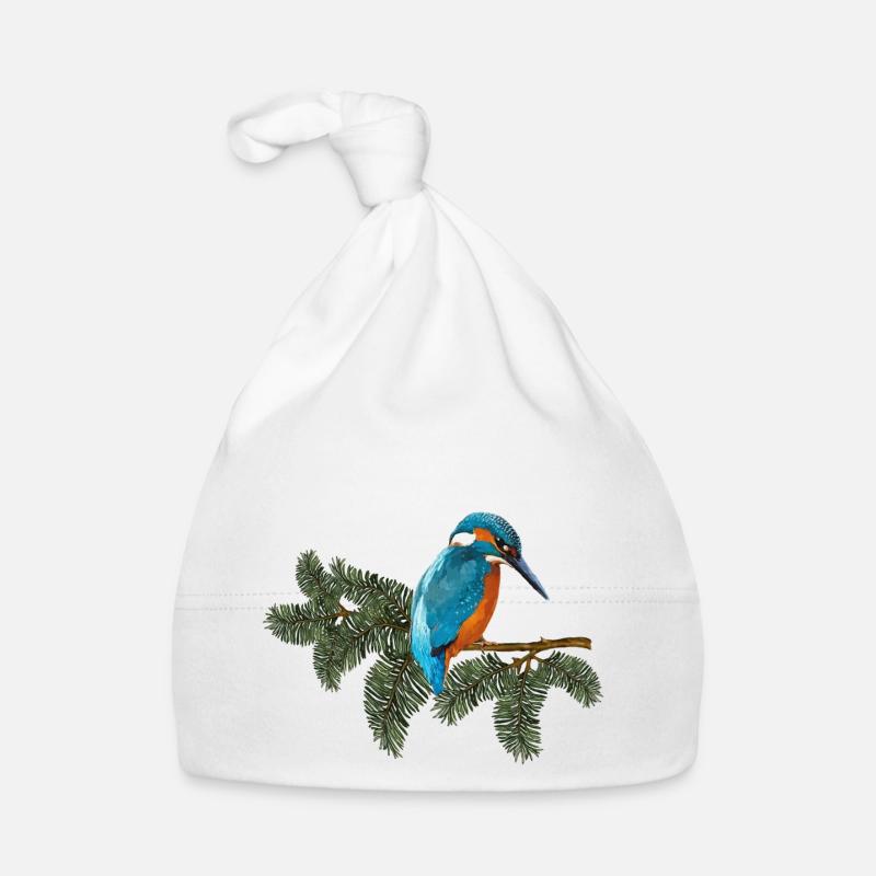 Oiseau coloré - Bonnet bio Bébé - blanc