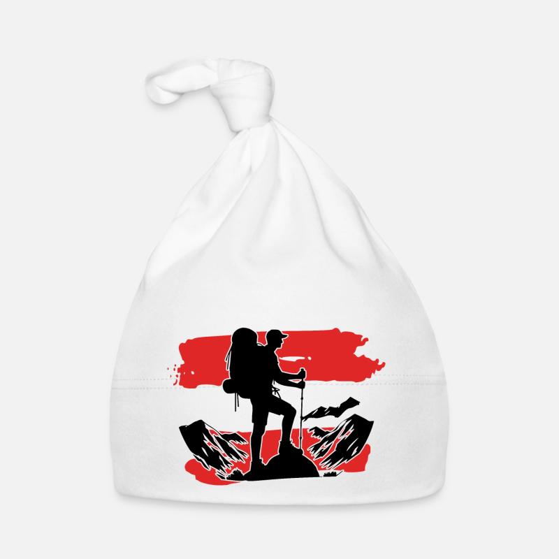 Drapeau autrichien Randonneurs - Bonnet bio Bébé - blanc